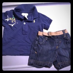Ralph Lauren polo and old navy jean shorts